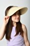 Beige Straw Visor Hat for Girls 10-18 Years Old - 2