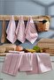 6-Piece Set of Cotton 30 X 50cm Pink Kitchen Towels Kitchen Drying Cloth Set