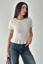 Women's Gipeli Cropped Blouse – Short Sleeve Ruffle Detail Stylish Blouse - 4