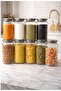 12 Pieces 1300 ml Vacuum Glass Container with Metal Lid for Food Storage Jar Storage Container - 3