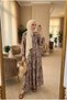 Women's Modal Fabric Shawl Pattern Layered Long Hijab Dress Bohemian Summer Dress (Unlined) - 2
