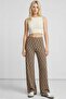 2 Pieces Comfortable Fit High Waist Wide-Leg Viscose Mix Women's Trousers - 3