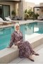 Women's Modal Fabric Shawl Pattern Layered Long Hijab Dress Bohemian Summer Dress (Unlined) - 4