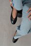 Ashy Black Matte Flat Sole Women's Ballet Flats - 3
