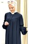 Buttoned Robali Extra Loose Fitted Cut Reglan Sleeve Ferace Suitable for Tesettüre - 3