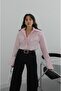 Pink Geometric Shirt with Flap Pockets and Sleeve Details