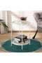 Double-layer metal round side table/coffee table, suitable for living rooms and bedrooms. - 2