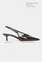 Dorey Brown Patent Leather Ankle Buckle Detail Women's Heeled Shoes - 3