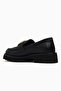 Women's Leather Daily Loafers Shoes 26Y D26Ya-3640 Black - 3
