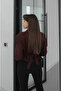 Plum Tie-Detail Back Blazer Jacket - 4
