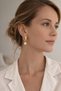 Zaria Gold Framed Dangle Pearl Design Baroque Bohemian Vintage Earrings - 2