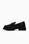 Women's Leather Daily Loafers Shoes 26Y D26Ya-3640 Black - 2
