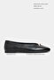 Ashy Black Matte Flat Sole Women's Ballet Flats - 2