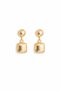Zyra Gold Minimal Square Shaped Gold Color Earrings – Modern Stylish Daily Women's Earrings - 2