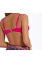 Women's Fuchsia Fixed Push up Padded Wired Detachable Strap Piece High Waist Bikini Set - 4