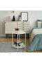 Double-layer metal round side table/coffee table, suitable for living rooms and bedrooms. - 4