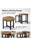 Three-piece coffee table set, round sofa side table, metal frame, easy to assemble. - 4