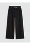 Lcw Kids Black Wideleg Girls' Trousers and Belt
