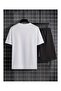 Unisex Bear Printed Oversized Short Sleeve T-Shirt Shorts 2-Piece Bottom Top Set - 2