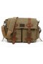 Waxed Canvas Messenger Bag - Large Size Functional Daily Vintage Multi-Compartment Water-Resistant - 6