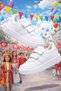 Everyday Boys' and Girls' White Sneakers with Velcro Double Straps, Comfortable and Lightweight Sports Shoes - 5