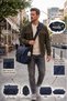 Waxed Canvas Messenger Bag - Large Size Functional Daily Vintage Multi-Compartment Water-Resistant - 3