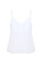 Women's White V-Neck Sleeveless Linen Blouse - 5