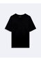 Flamlı Basic Black T-Shirt