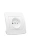Jazz single socket without grounding, IP20, white - 3