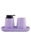 Lavender soap dish, ceramic, light purple - 2