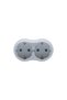 Double adapter socket 16A, white
