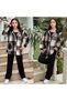 Girl's Lumberjack Flannel Hooded Shirt Jacket - Cargo Pants - Bodysuit 3-Piece Set for Holidays