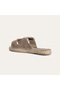 Women's Mink Color Double Buckle Suede Textured Slippers - 2