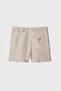 Women's Beige Belted Short Linen Shorts - 2