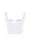 Women's White Sleeveless Crop Linen Blouse - 4