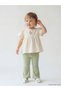 Beige Beige Floral Patterned Baby Girl Blouse and Leggings