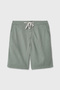 Men's Green Gray Straight Fit Tie-Waist Lyocell Shorts