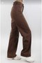 Asian 90S Brown Stretch Fabric Extra High Waist Wide-Leg Palazzo Loose Jean Women's Denim Trousers - 3