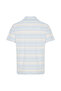 Men's Blue Striped Polo Collar Short Sleeve T-Shirt - 4