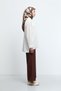 Belden Yarım Lastikli Basic Pantolon - Kahve - 3