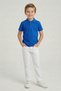 Boy's Cobalt Blue Polo Neck T-Shirt and White Pants Set April 23 October 29 Show Outfit - 2