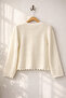 Embroidered Romantic Cardigan for Women Off-White - 3