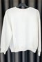 Chest Lettering Embroidery Elastic Hem Sweatshirt - Ecru Ekru - 5