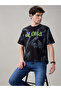 All Over Print Oversized Black T-shirt - 6