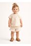 Girls 2 Pc Set Waffle-Knit Ruffle-Trim Top & Shorts Set