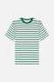 مخطط تي شيرت ثقيل الوزن - أخضر / إكرو