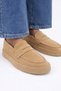 Men's Beige Nubuck Loafers Genuine Calfskin Leather Si Inner Outer Leather K Rubber Sole Daily Casual Shoes – Venice - 4