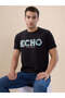 Chest Graphic Print Regular Fit Black T-shirt - 6