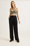 Wide Leg Pleated Belden Tie-Detail Trousers Black - 3