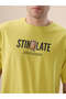 Typography Back Print Oversized Lime T-shirt - 4
